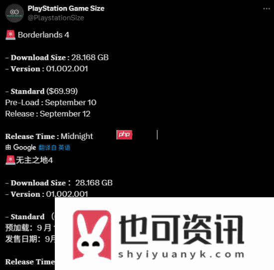 无主之地4预载开启！游戏大小曝光