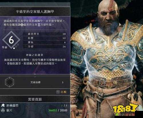 战神4布罗克的皇家矮人护胸甲，收集攻略、装备图鉴及全面升级条件