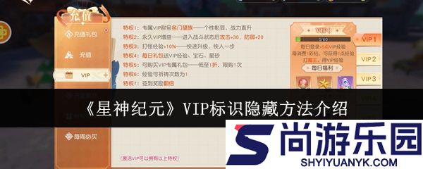 星神纪元VIP标识怎么隐藏