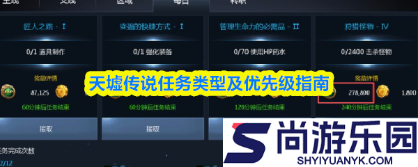 天墟传说任务类型及优先级指南?天墟传说任务怎么做