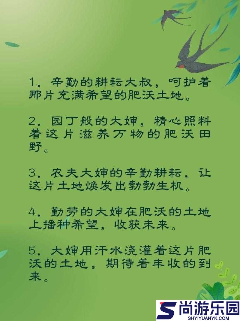 在大婶肥沃的土地上耕耘