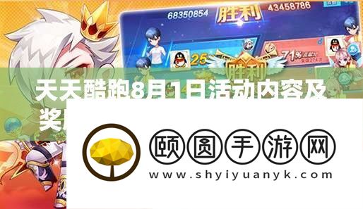 天天酷跑8月1日活动内容及奖励全解析