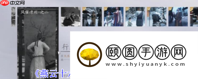 燕云十六声行乐天水任务速通
