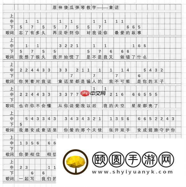 童话琴谱一览